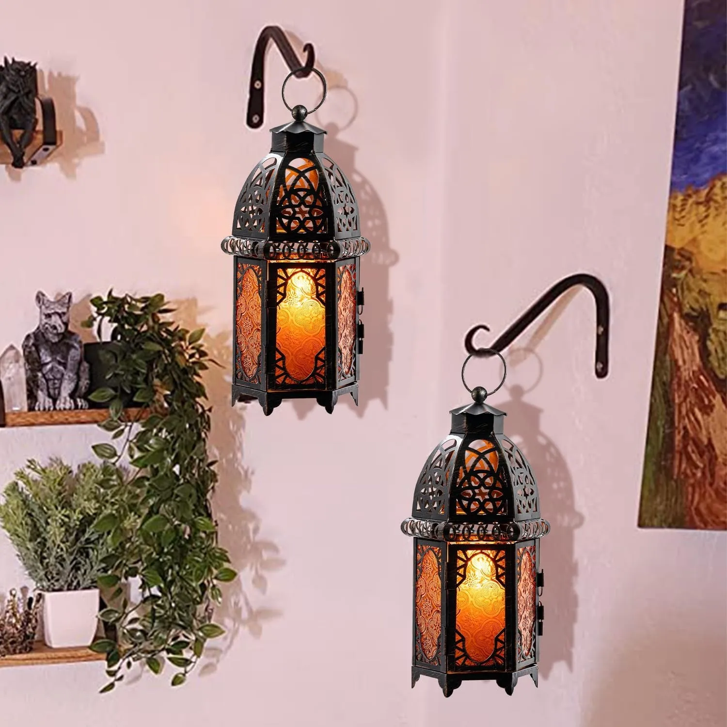 8 Inch Moroccan Style Christmas Hanging Lantern
