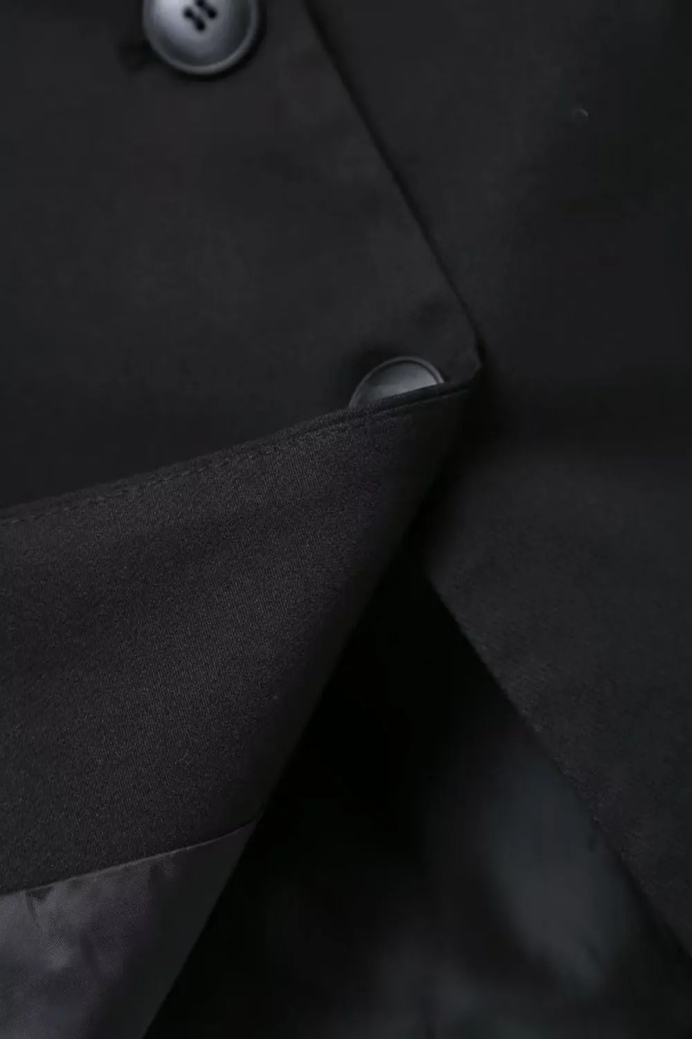 'Amelia' Black Heart-Neck Slim Blazer Jacket