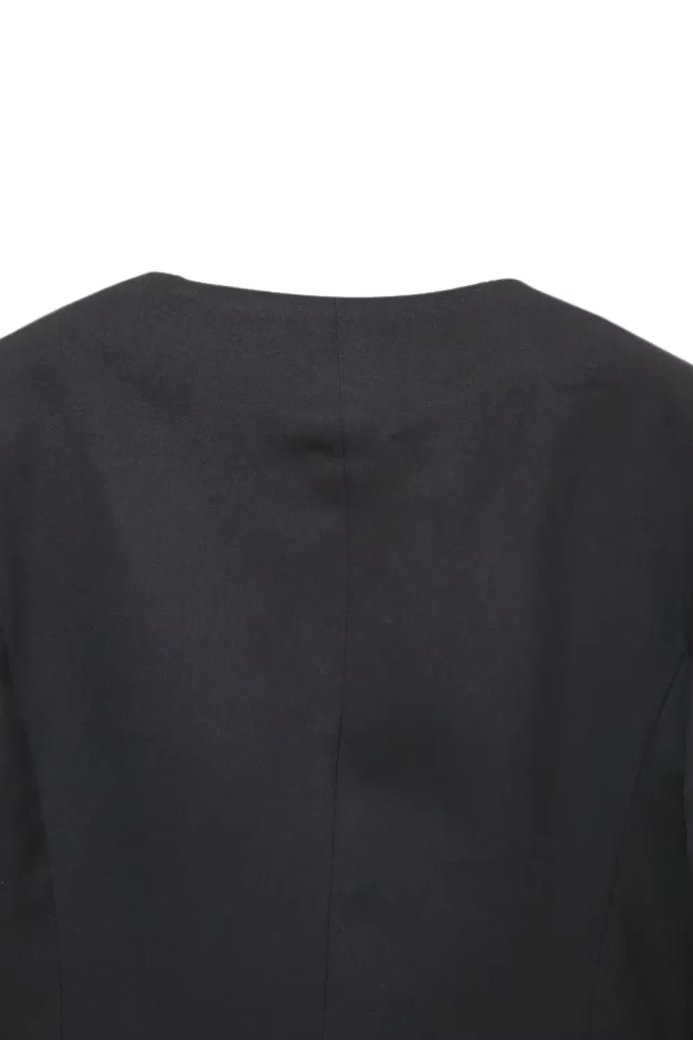 'Amelia' Black Heart-Neck Slim Blazer Jacket