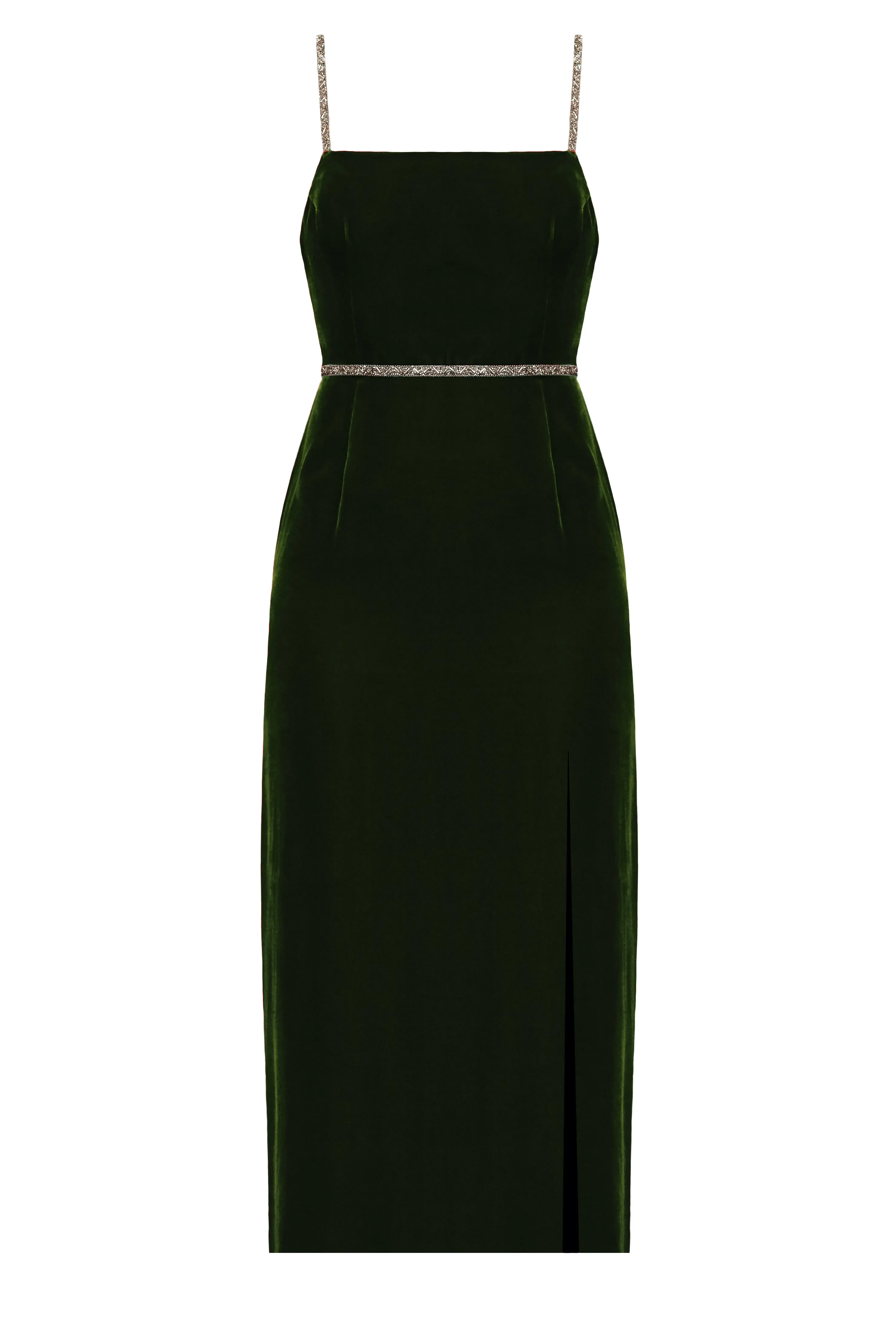 AMYA dark green midi dress