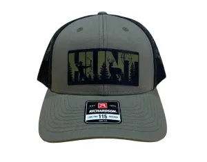 Archery Hunting Patch Hat with a Premium Leatherette Patch on Richardson 115 Trucker Hat.