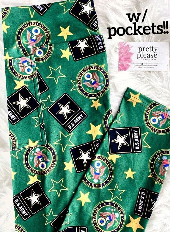 Army: This We’ll Defend Super SOFT Yoga Band Leggings Military Armed Forces Plus OS rts