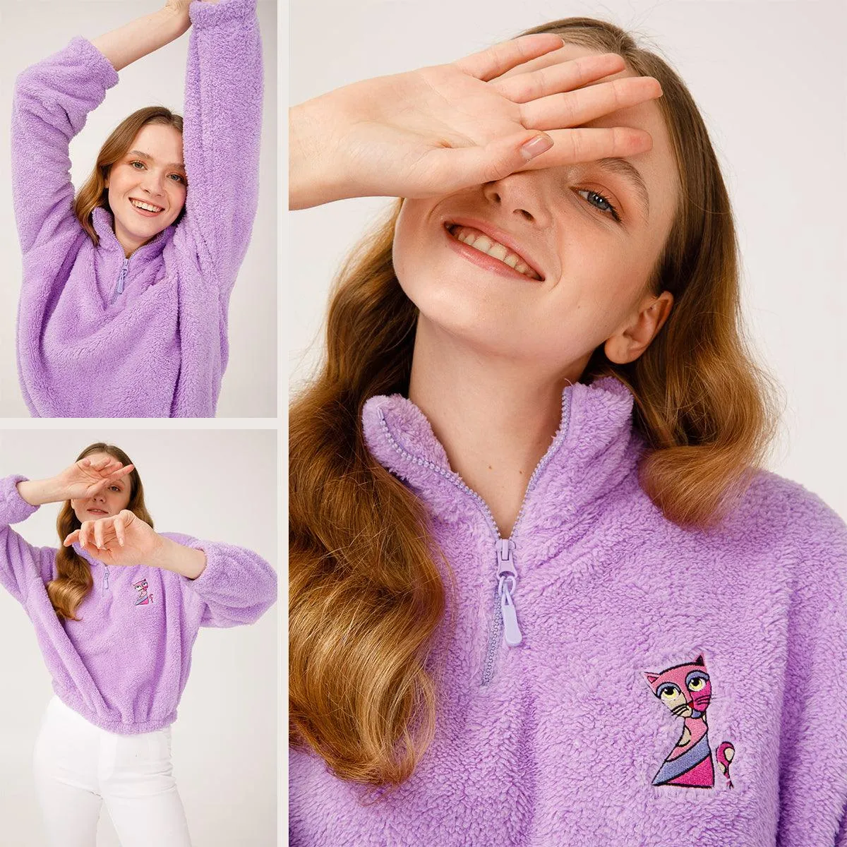 Biggdesign Owl and City Sweatshirt For Women, Womens Fleece Jacket,