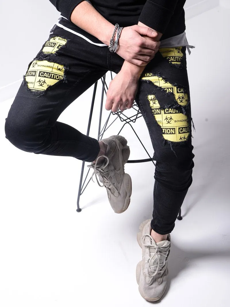 Biohazard Ripped Jeans