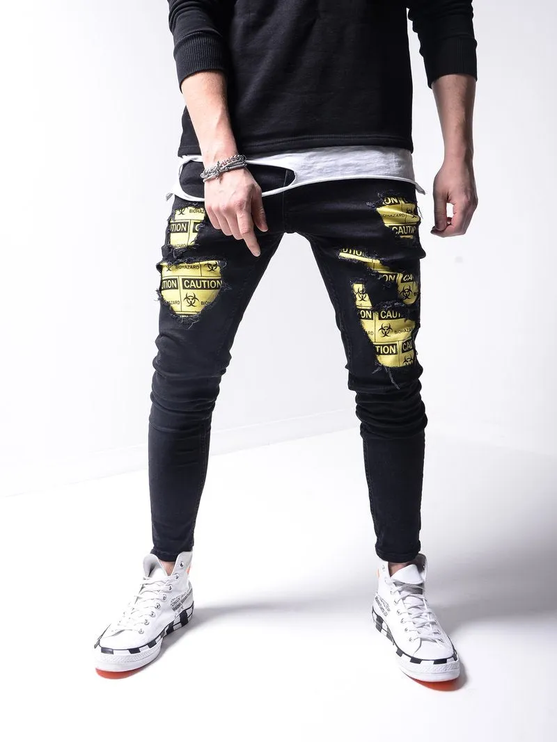Biohazard Ripped Jeans