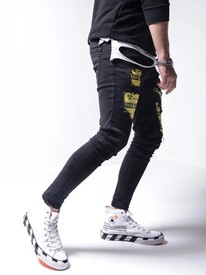 Biohazard Ripped Jeans