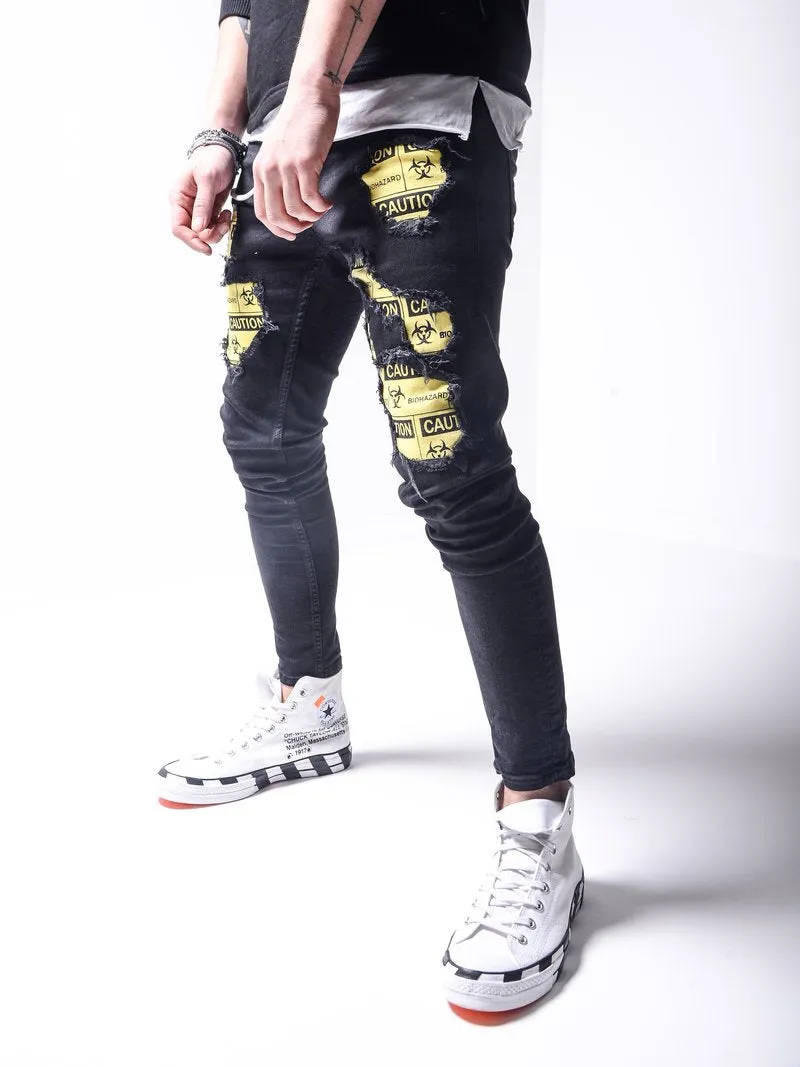Biohazard Ripped Jeans
