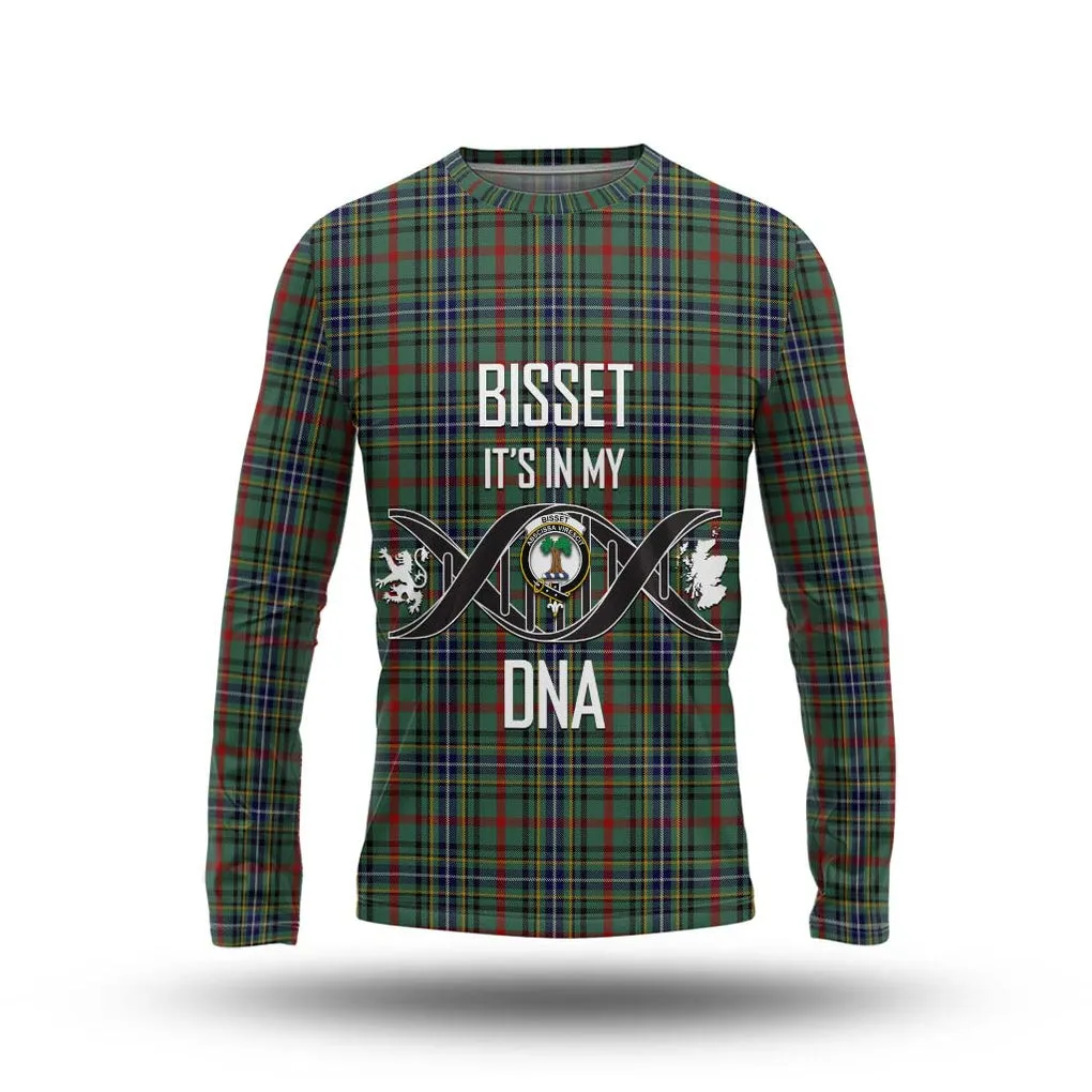 Bisset Tartan Long Sleeve T-Shirt with Family Crest DNA In Me Style