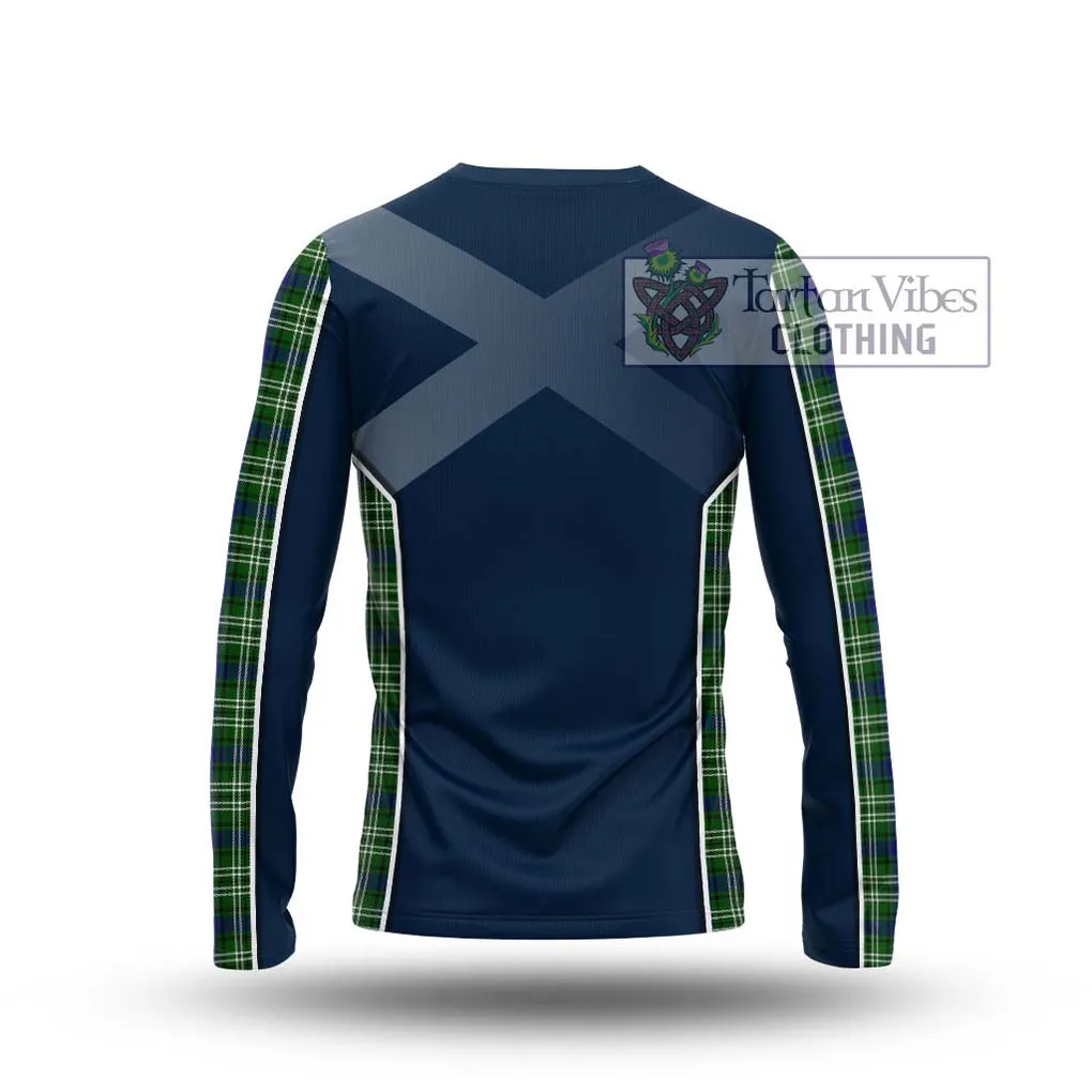 Blackadder Tartan Long Sleeve T-Shirt with Family Crest and Lion Rampant Vibes Sport Style