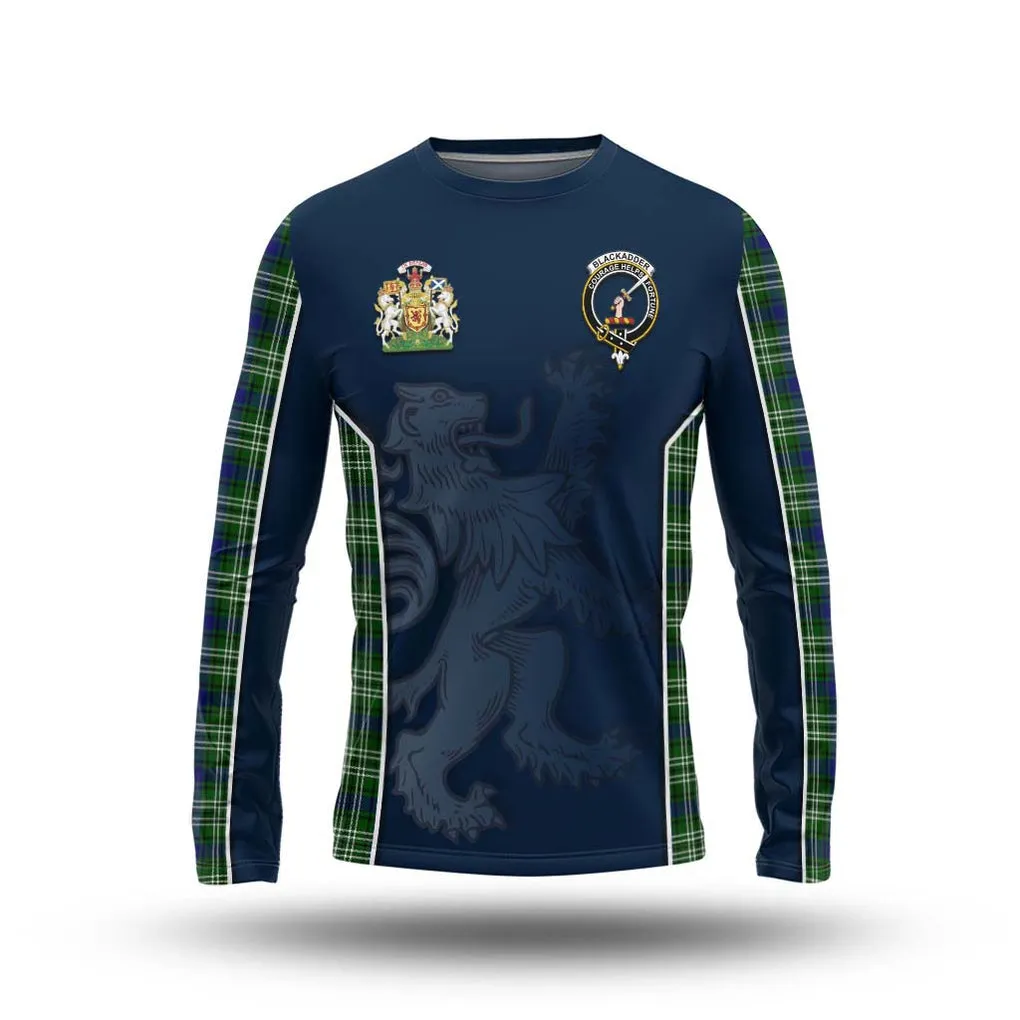 Blackadder Tartan Long Sleeve T-Shirt with Family Crest and Lion Rampant Vibes Sport Style