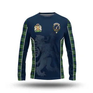 Blackadder Tartan Long Sleeve T-Shirt with Family Crest and Lion Rampant Vibes Sport Style