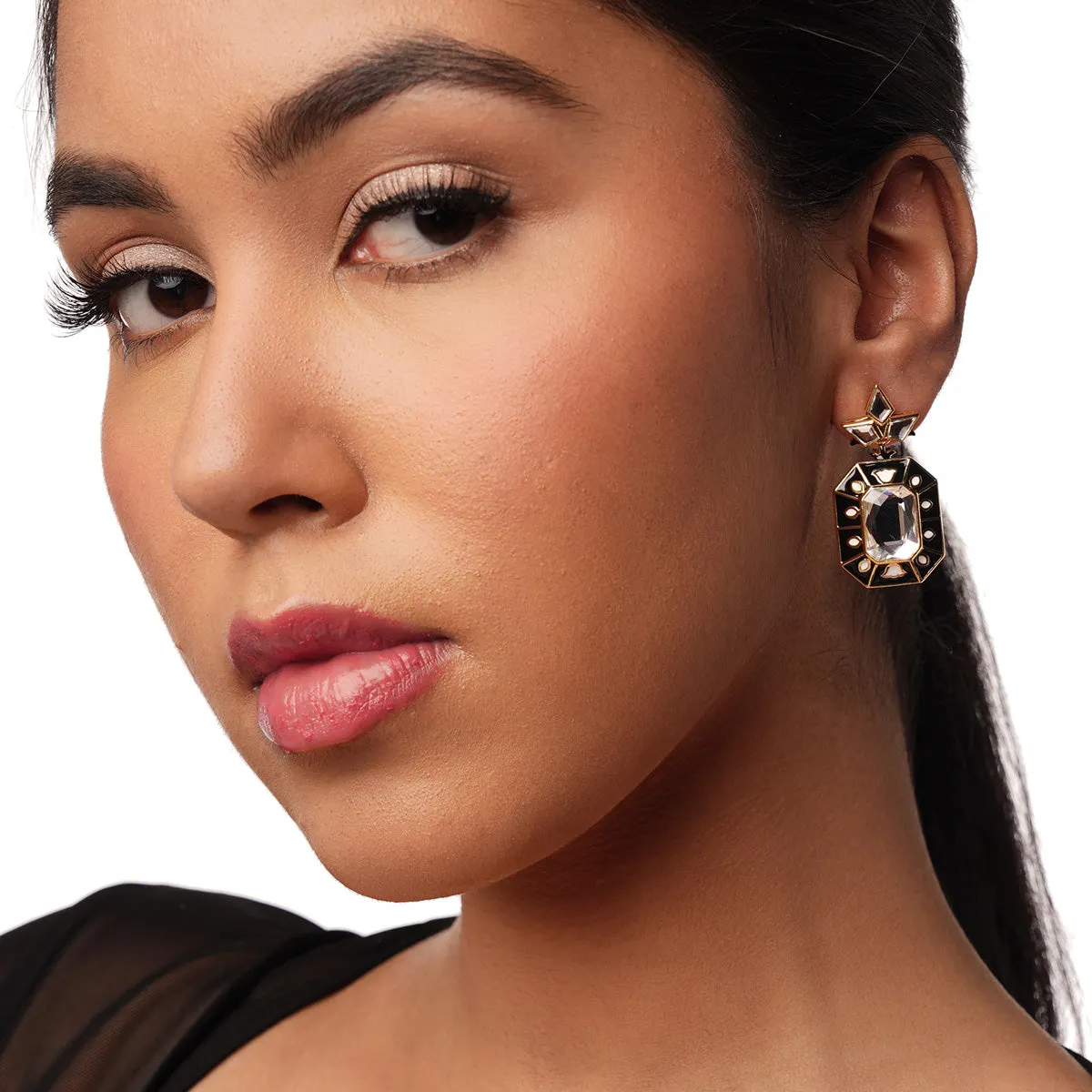 Blaze Crystal Enamel Earrings
