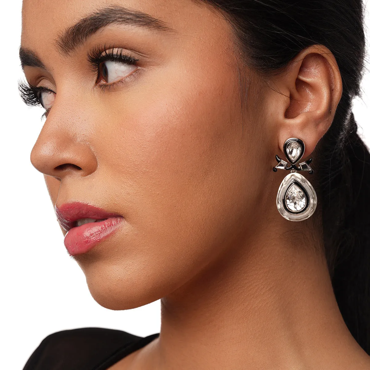 Bougie Infinity Cut Crystal Drop Earrings