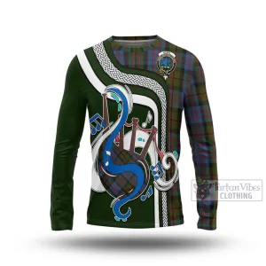 Bowie Tartan Long Sleeve T-Shirt with Epic Bagpipe Style