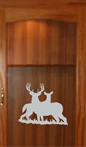 Buck Doe Hunting Gun Cabinet Etched Glass Decal Vinyl