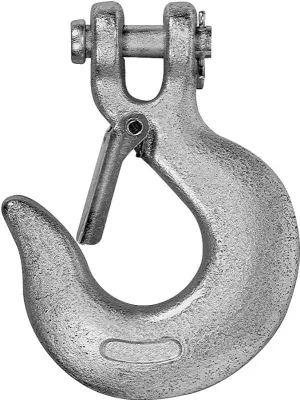 Campbell T9700424 Clevis Slip Hook with Latch, 1/4 in, 2600 lb Working Load, 43 Grade, Steel, Zinc :EA: QUANTITY: 1
