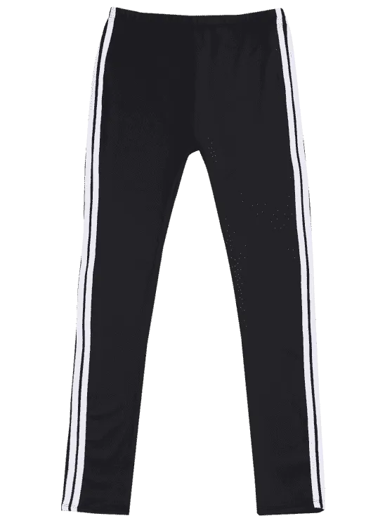 Cheap Side Striped Workout Leggings