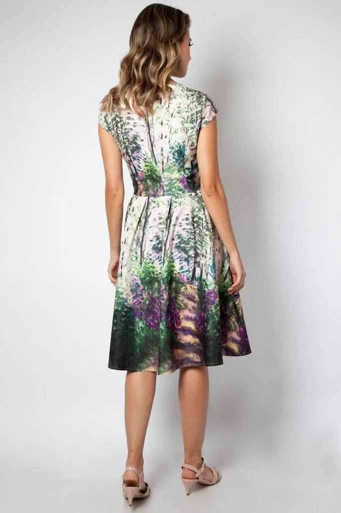 Christina Lilac Road Painted Flared Dress