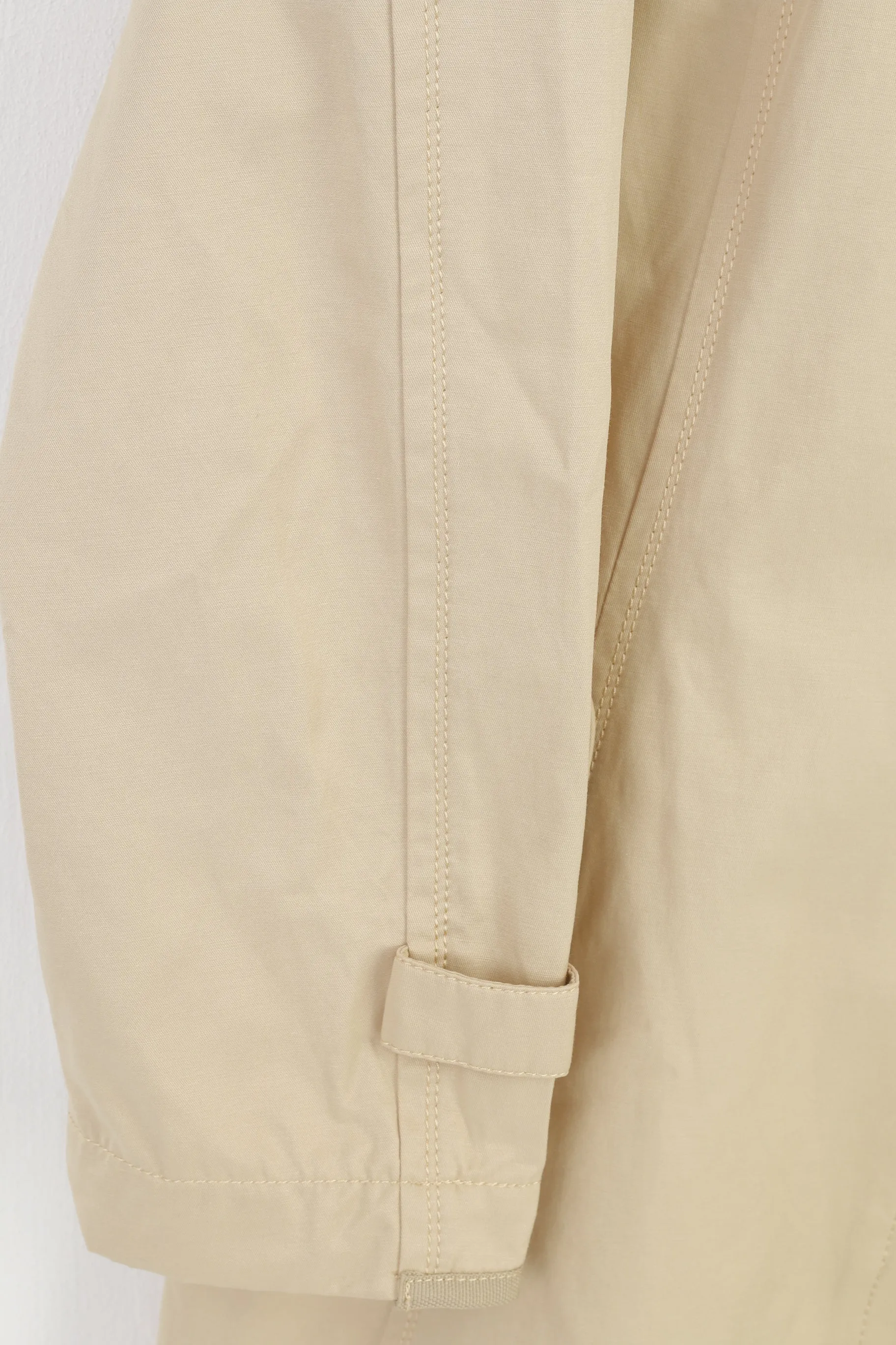 Clarina Collection Women 40 M  Coat Beige Full Zipper Lightweight Cotton Nylon Collar Vintage Top