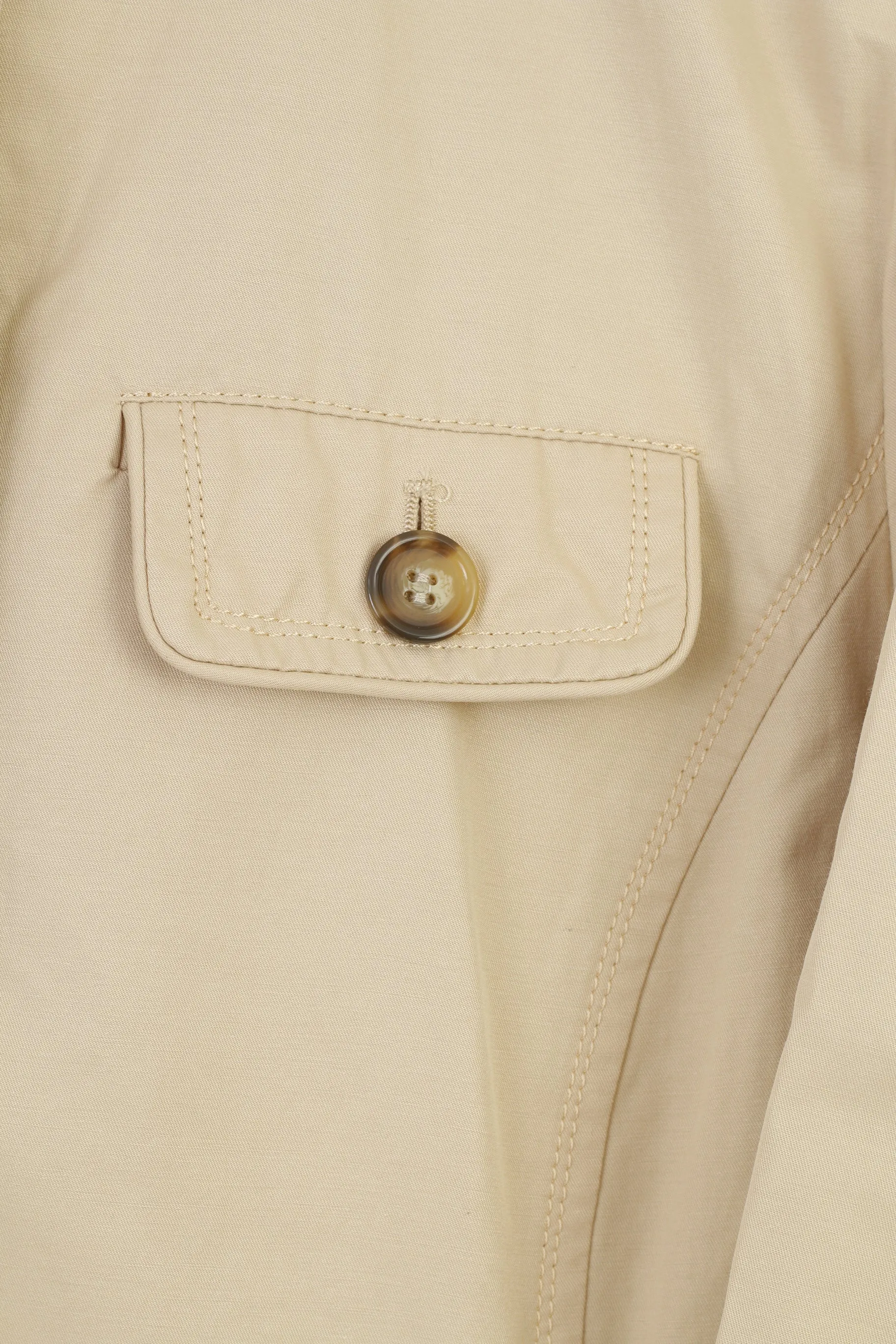 Clarina Collection Women 40 M  Coat Beige Full Zipper Lightweight Cotton Nylon Collar Vintage Top