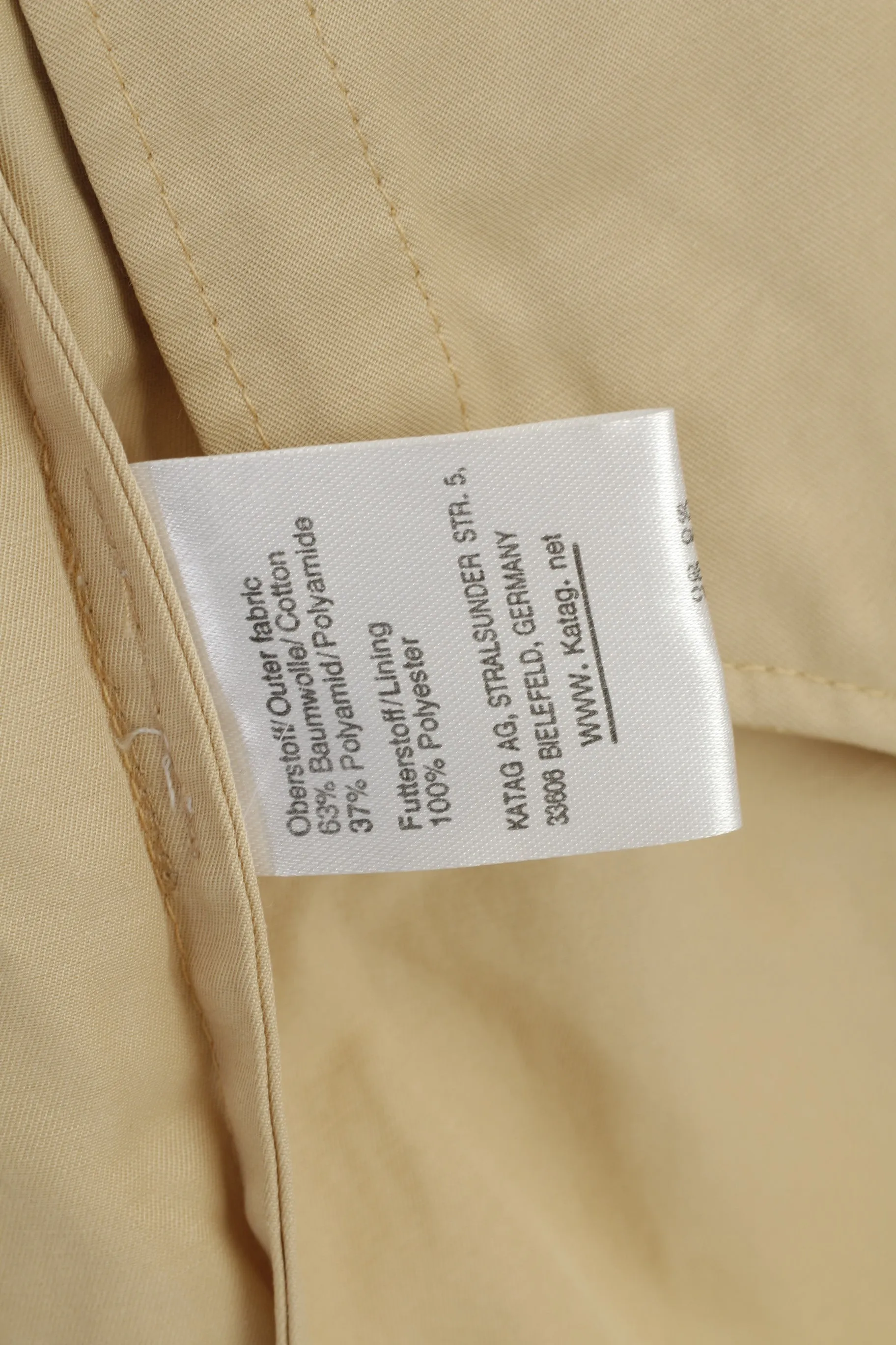 Clarina Collection Women 40 M  Coat Beige Full Zipper Lightweight Cotton Nylon Collar Vintage Top