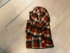 {{ClientCode}} orange plaid FAVLUX VEST, M