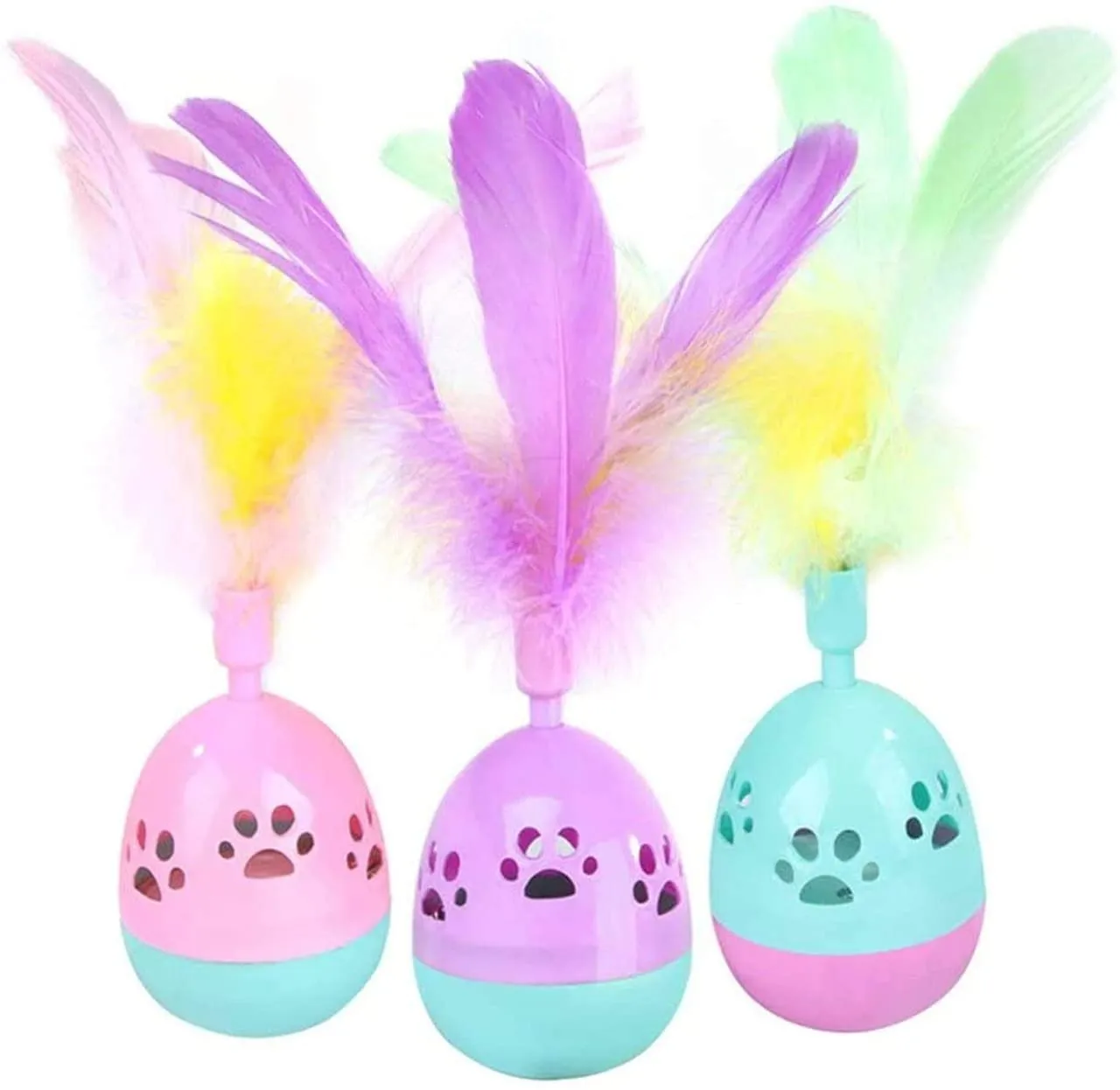 Colorful Feather Tumbler Cat Toy