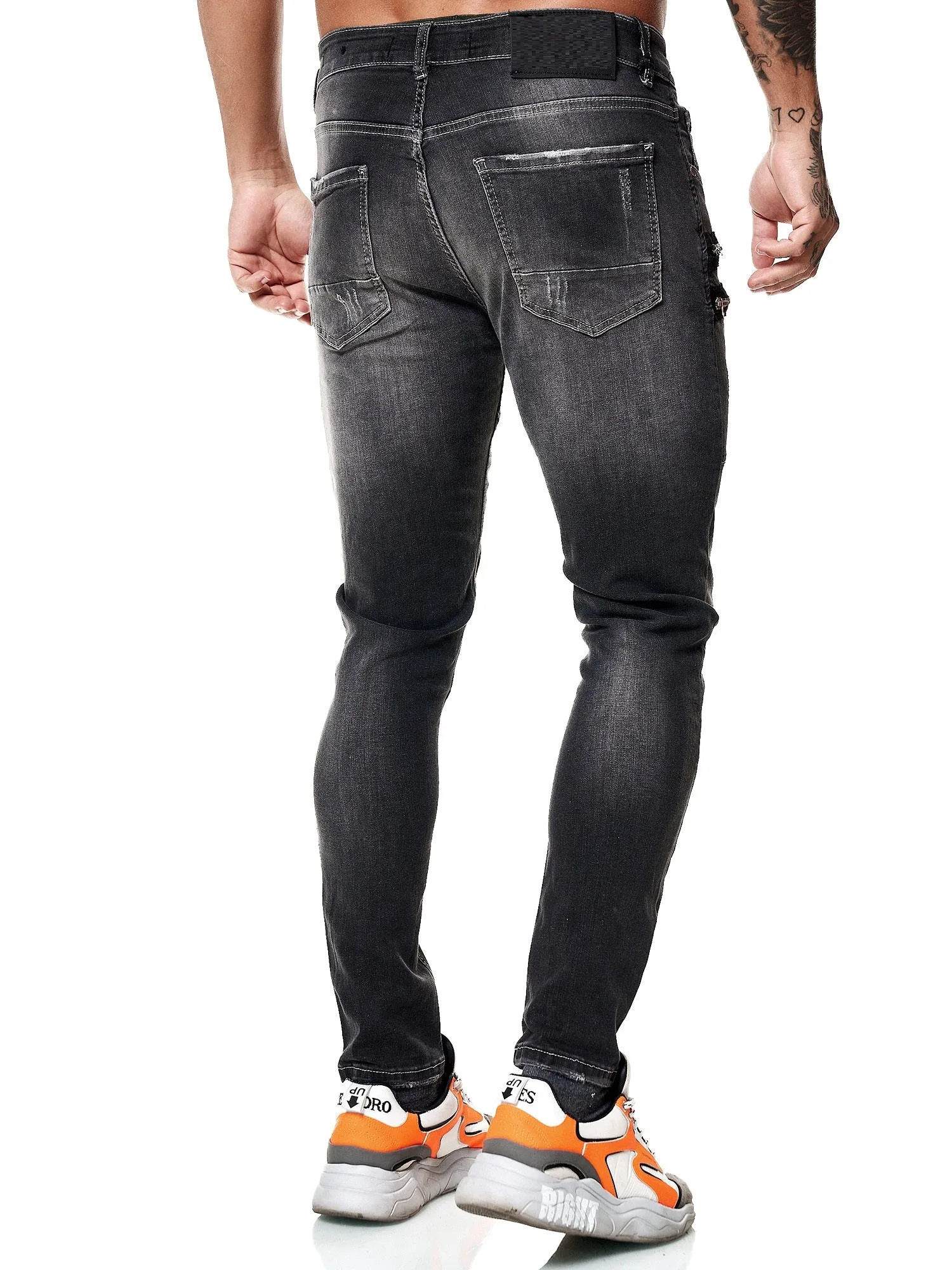 Consec Zippers Jeans - Black X56A