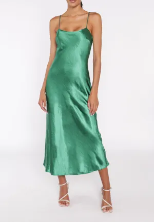 Delphine Emerald Green Midi Slip Dress