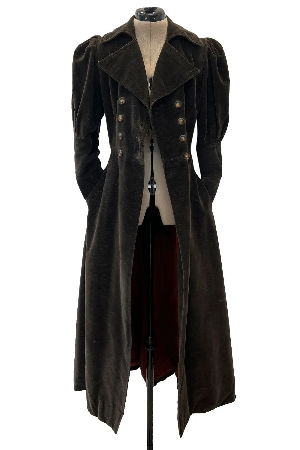 Documented Fall 1970 Yves Saint Laurent Brown Velvet Ultra Fine Corduroy Great Coat