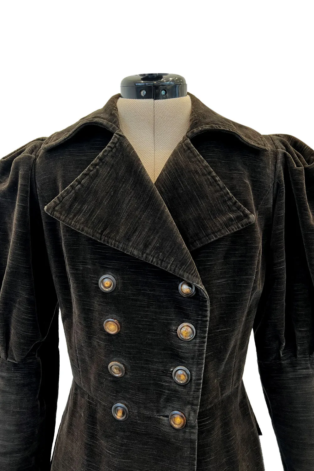 Documented Fall 1970 Yves Saint Laurent Brown Velvet Ultra Fine Corduroy Great Coat