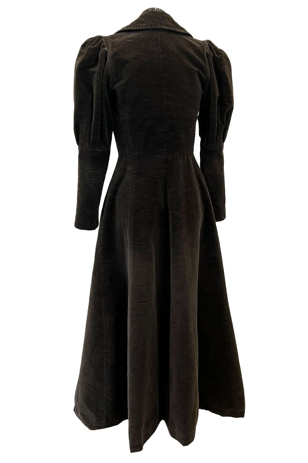 Documented Fall 1970 Yves Saint Laurent Brown Velvet Ultra Fine Corduroy Great Coat