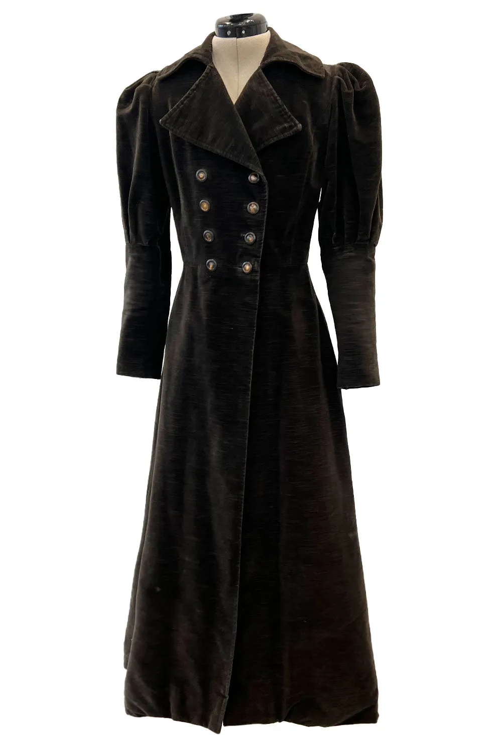 Documented Fall 1970 Yves Saint Laurent Brown Velvet Ultra Fine Corduroy Great Coat