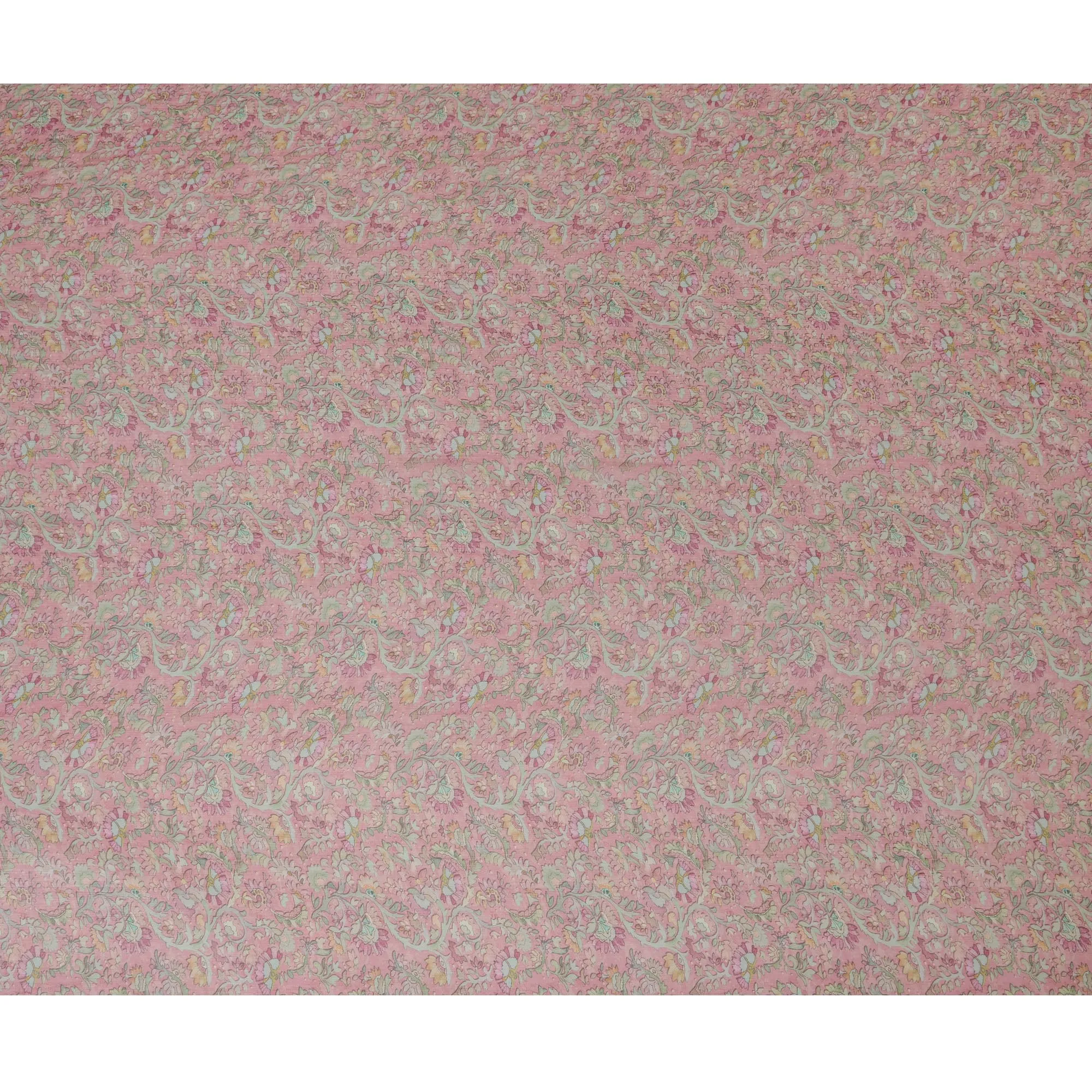 Dusty Pink Synthetic Crepe Fabric with Floral Motif, 110 cm Width-D20687