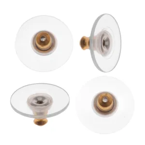 Earring Backs, Hypo Allergenic Bullet Clutch with Pad 7x11mm Gold Tone (25 Pairs)