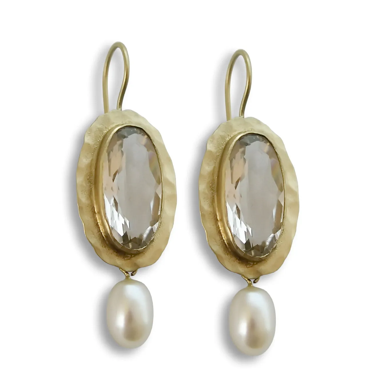EG0789A Glamorous Smoky Topaz Gold Earrings