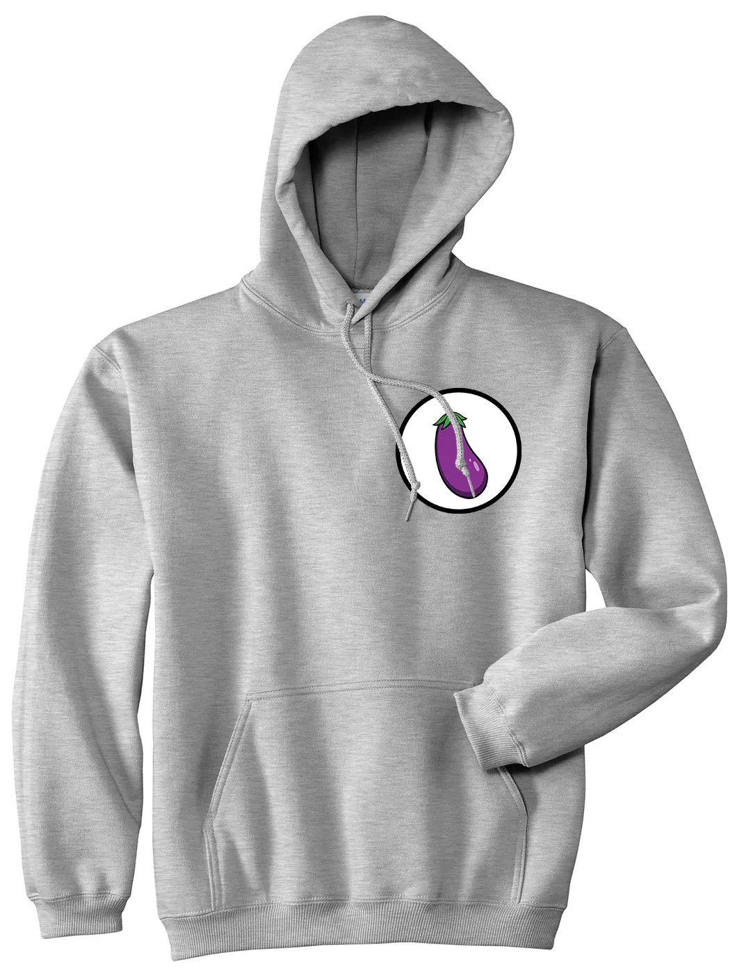 Eggplant Chest Mens Pullover Hoodie
