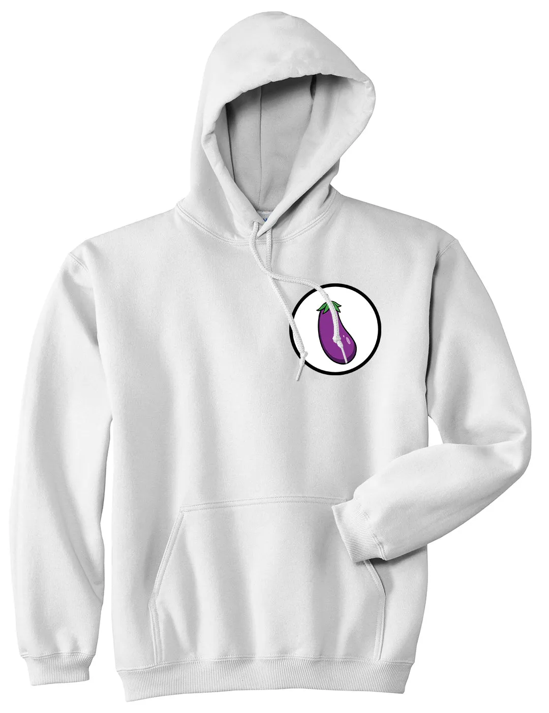 Eggplant Chest Mens Pullover Hoodie
