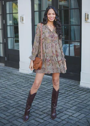 Elan Sedona Long Sleeve Tiered Dress - ***FINAL SALE***