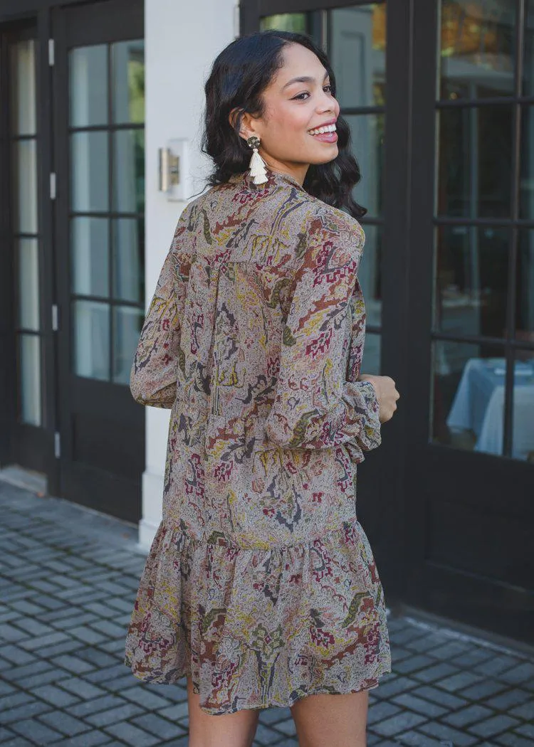 Elan Sedona Long Sleeve Tiered Dress - ***FINAL SALE***