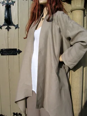 EVA TRALALA Womens Linen Mid-length Loose Coat AMAZONE