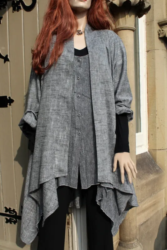 EVA TRALALA Womens Linen Mid-length Loose Coat AMAZONE