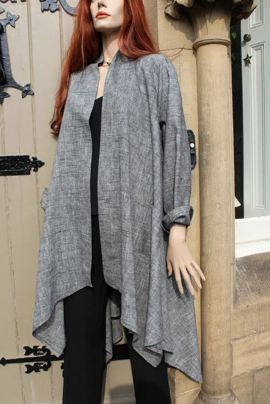 EVA TRALALA Womens Linen Mid-length Loose Coat AMAZONE