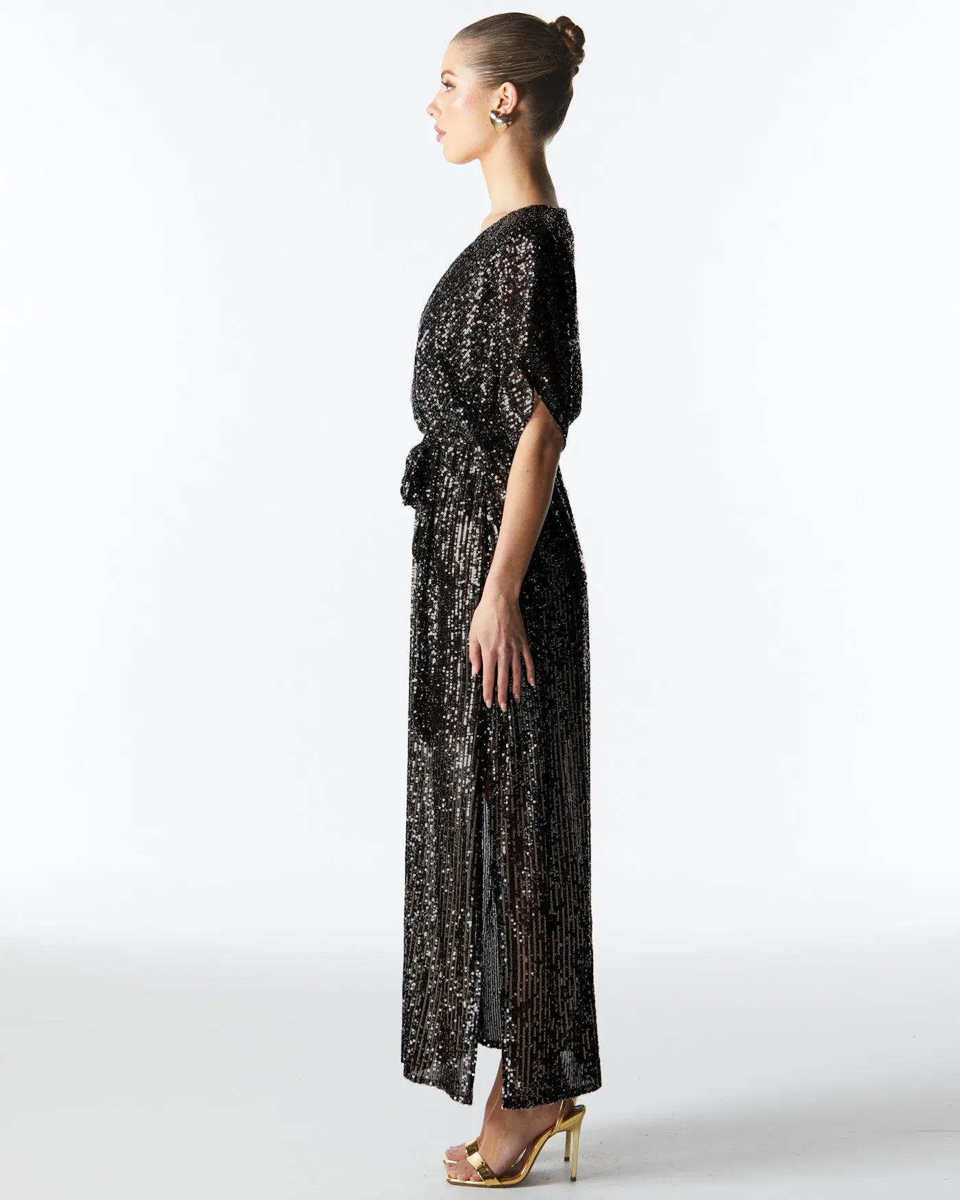 Fate   Becker Impression Sequin Dress - Gunmetal