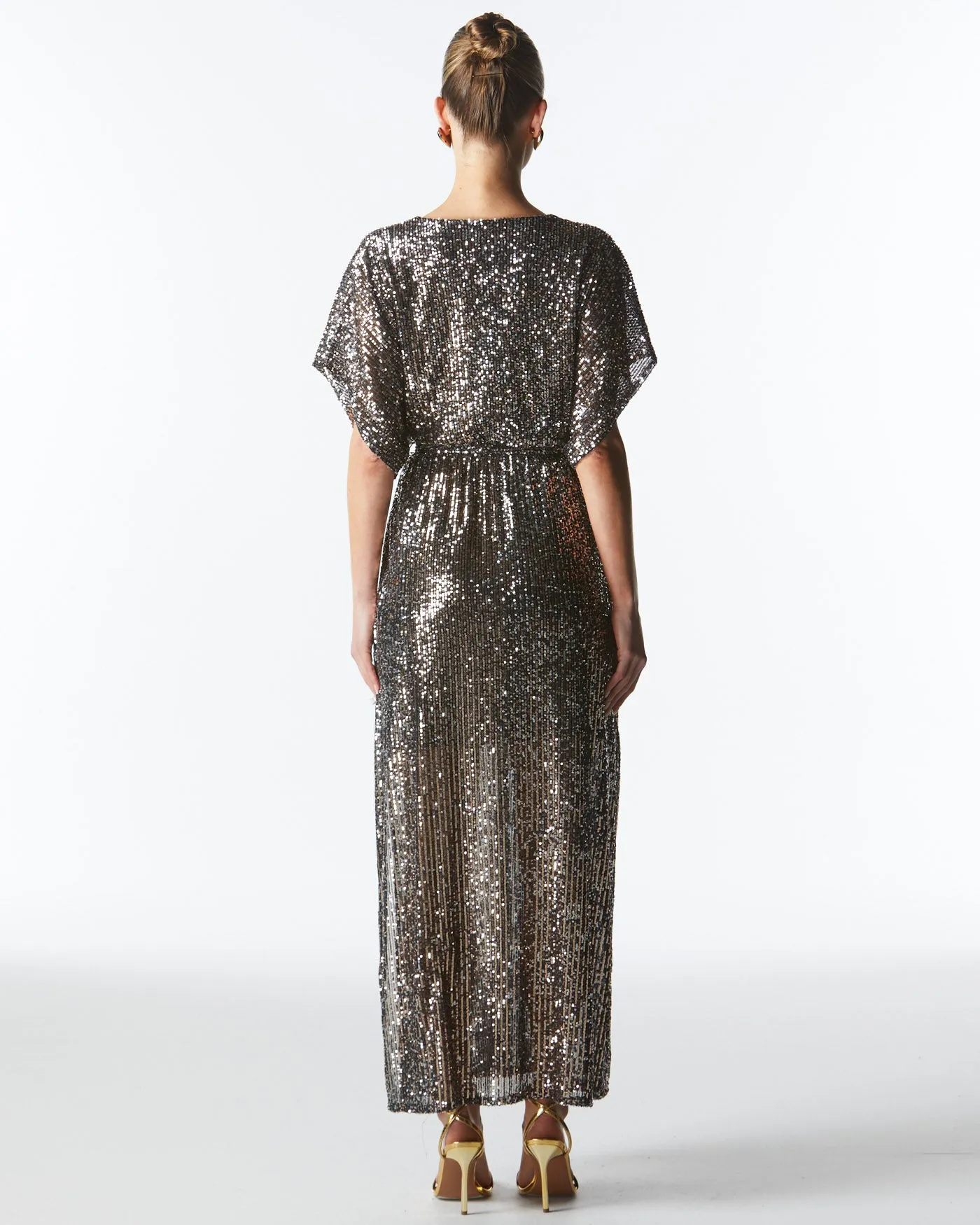 Fate   Becker Impression Sequin Dress - Gunmetal