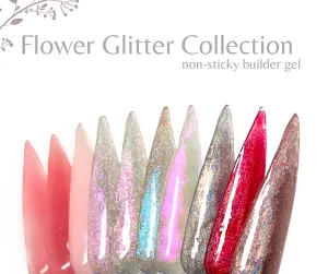 Flower Glitter Collection - Non Sticky 3D Builder Gel in a Pot