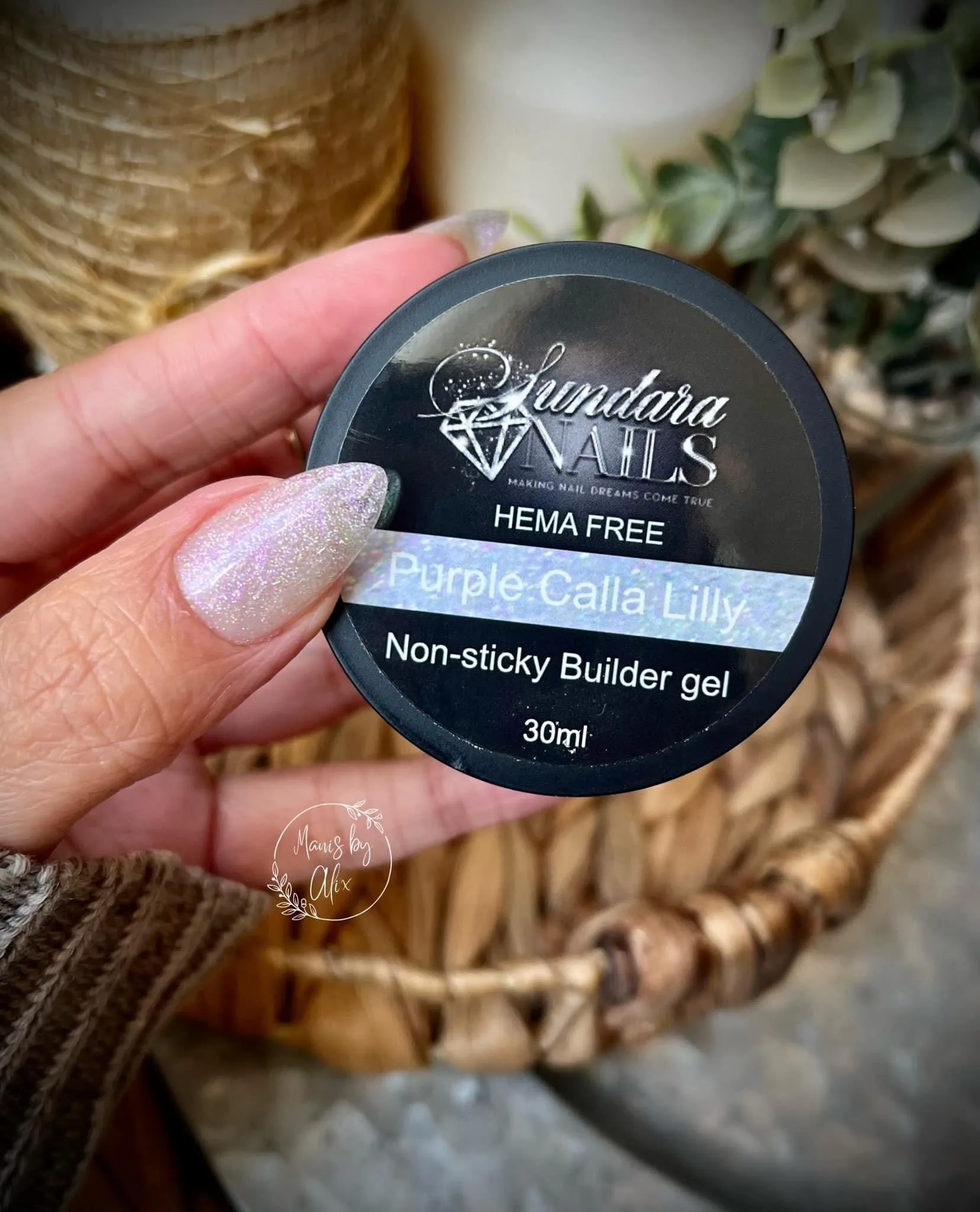 Flower Glitter Collection - Non Sticky 3D Builder Gel in a Pot