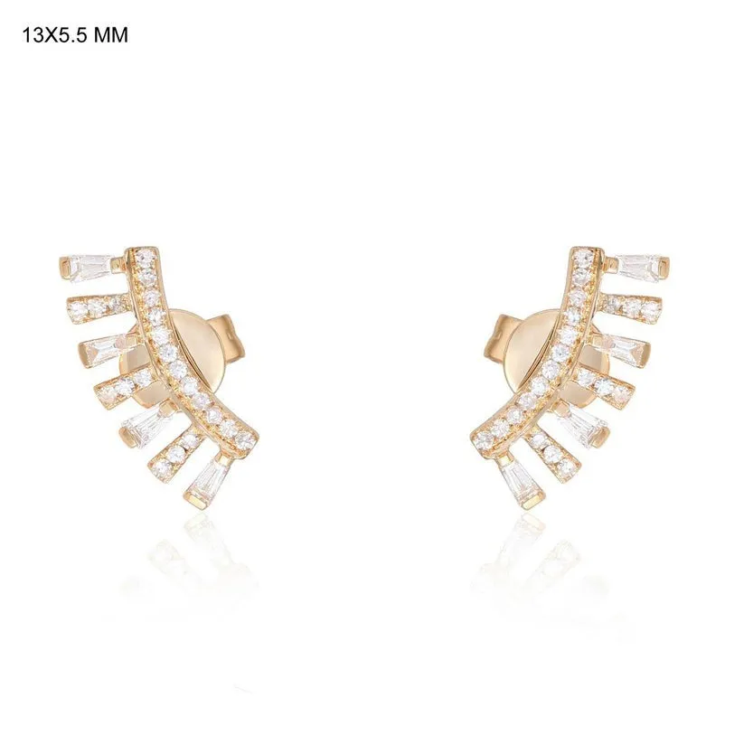 Glamorous Baguette Diamond Studs Earrings