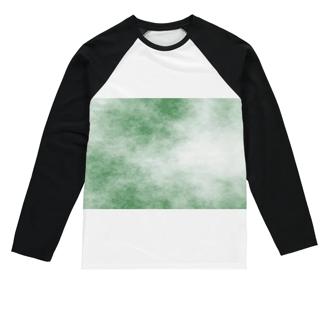 Green Cloud Sublimation Baseball Long Sleeve T-Shirt