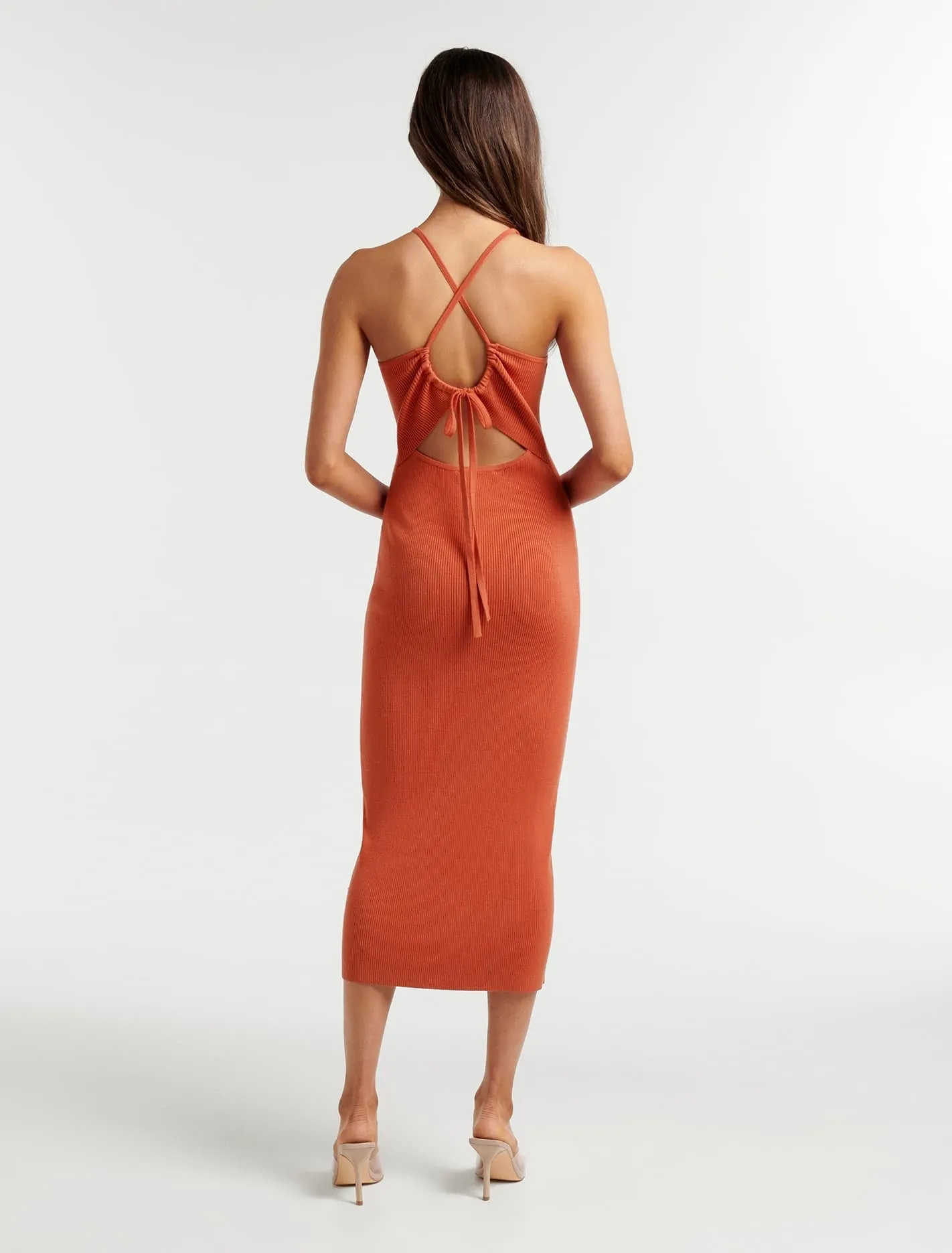 Hattie Ruched Cut Out Knit Dress